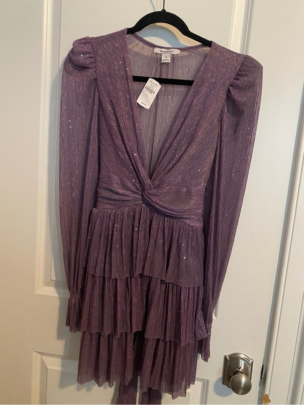 NWT Sabina Musayev Purple metallic dress